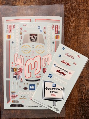 1/24 POWERSLIDE 1999 #3 DALE EARNHARDT GM GOODWRENCH ''SIGN'' CHEVY DECAL SHEET