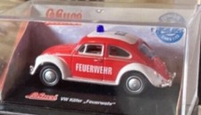 Schuco 2160 HO Red/White Volkwagen Beetle Feuerwehr
