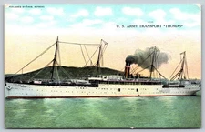 Vintage U.S. Army Transport Thomas Military Ship Postcard by Chas. Rofberg AA35