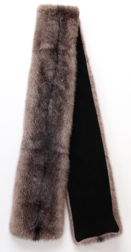 Mink Scarf Fur Stole Premium Kohinoor Mink Design Coat Trim Black Cross Taupe image 7