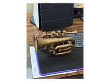 Brass Instrument Pocket Trumpet Antique Best Perfect for Practice,Home Decor