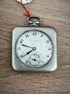 Montre de poche ancienne en argent 1930 Boîtier camé 43 mm