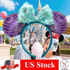 Minnie Disney-Park's Ears Limited Party Mermaid Ariel Purple Iridescent Headband