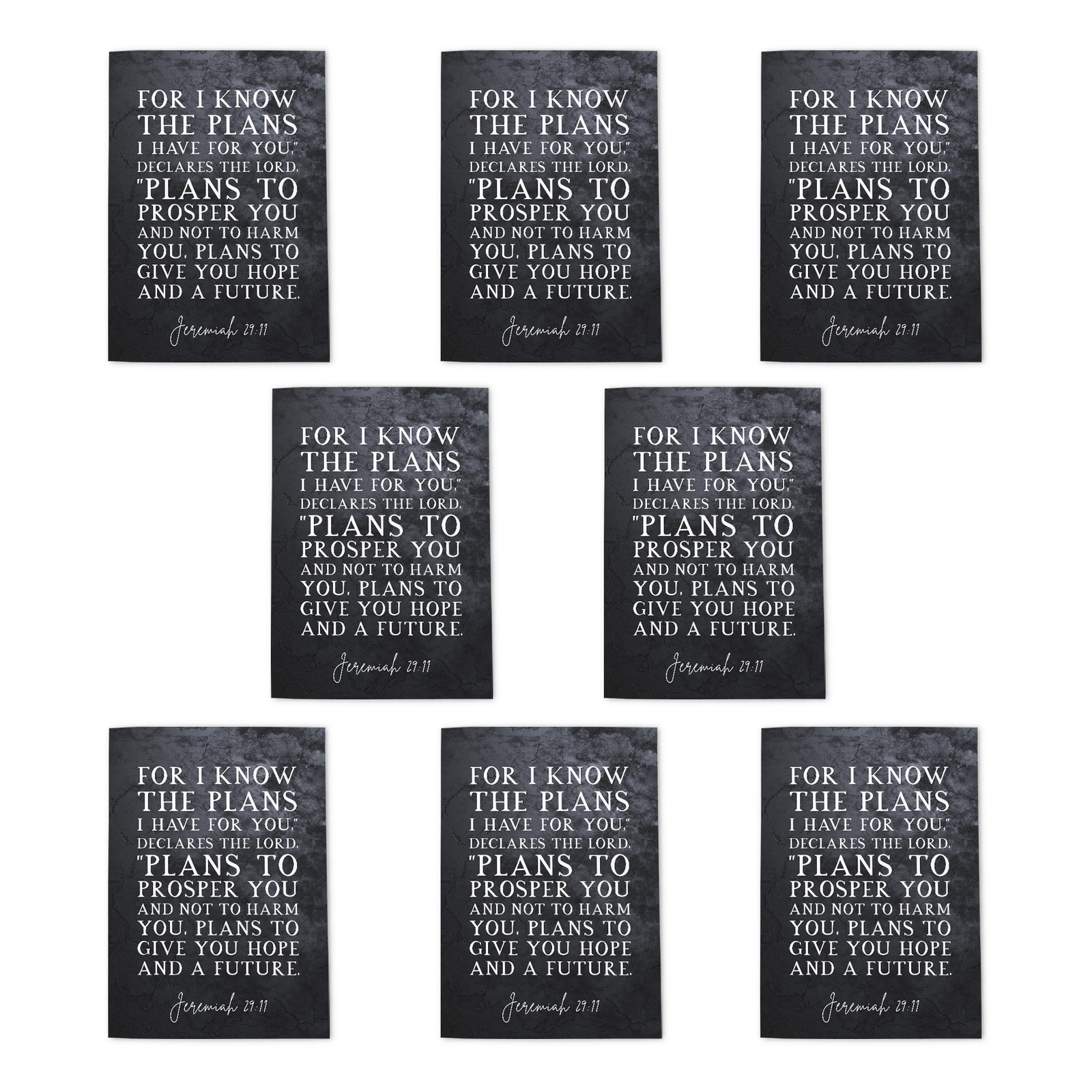 Jeremiah 29:11 Christian Bible Verse Jesus Quote Art Cards Pack of 8, Blank A6