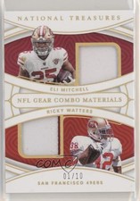 2021 National Treasures Holo Gold 1/10 Elijah Mitchell Eli Ricky Watters s3g