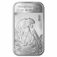 1 oz Silver Bar - APMEX (2022 Year of the Tiger)
