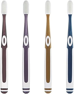 Silicone Toothbrush Bristles - Extra Soft Toothbrush for Sensitive Teeth, 4 Pack
