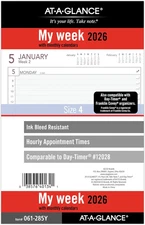 2026 Planner Refill, Weekly, 5-1/2" X 8-1/2", Desk Size 4, Loose-Leaf (061-285Y-