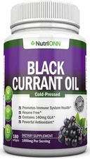 Black Currant Oil - 1000 Mg - 180 Softgels - Cold-Pressed Pure Currant... 