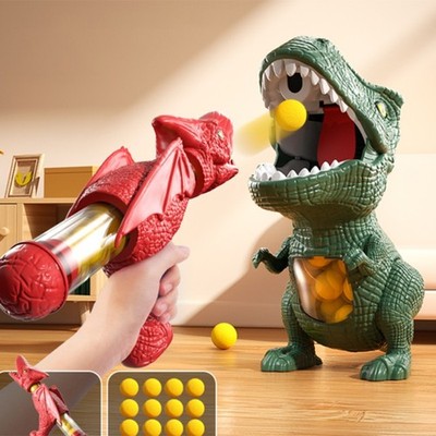 Dinosaurier T-Rex Ball Shooter Spielzeug Soft Kugel Blaster Kinder Spiel Set Neu