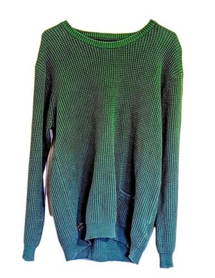 Valiant Clothing Vintage Cotton Waffle Knit Tunic Sweater Large Green