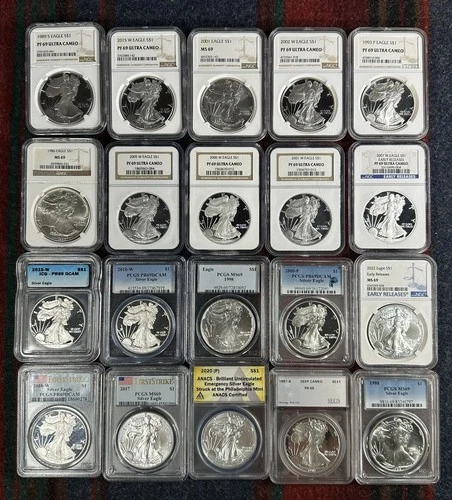 Lot of 20 ￼- $1 American Silver Eagle Coin 1 oz BU - Random Year - US Mint