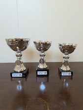 Trophy Cup Bundle Of 3 Silver Cups