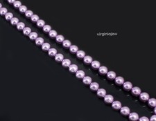 Natural Lavender Color "Heuksando" Round 8.00 MM South Sea Pearl Strand 15"