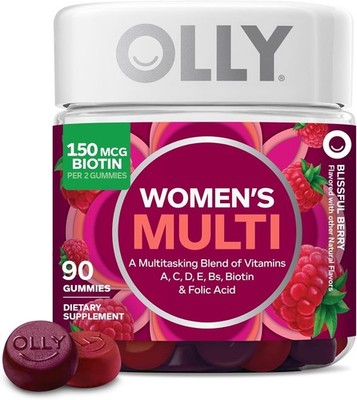 OLLY Women's Multivitamin Gummy, Health & Immune Support, Berry, 90 Ct