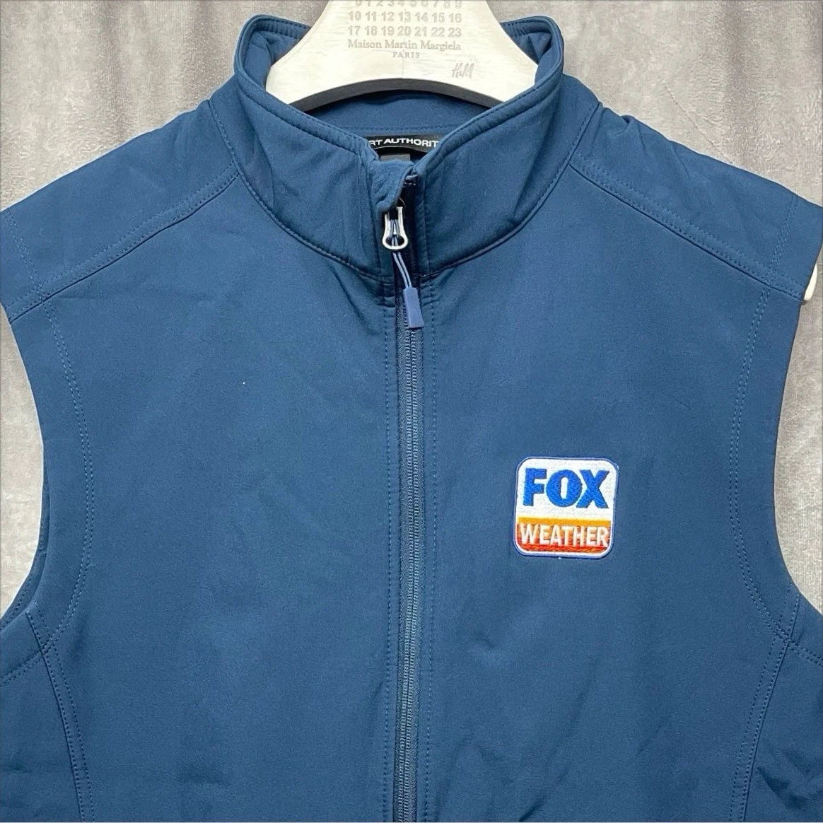 Fox Channel Weather Employee Vest Port Authority Soft Shell Navy Blue Mens Large