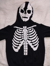 Full Zip Up Skeleton Unisex Adult Small Hoodie See Measurements