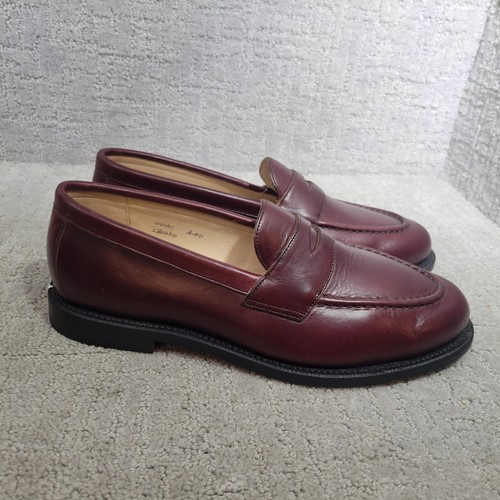 Grant Stone Herren Größe US 8,5D Kirschrot Leder Reisender Penny Halbschuh Schuhe - Bild 10 von 12