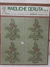 20x20 Hand Decorated Deruta Tiles 60s/70s For Decoration