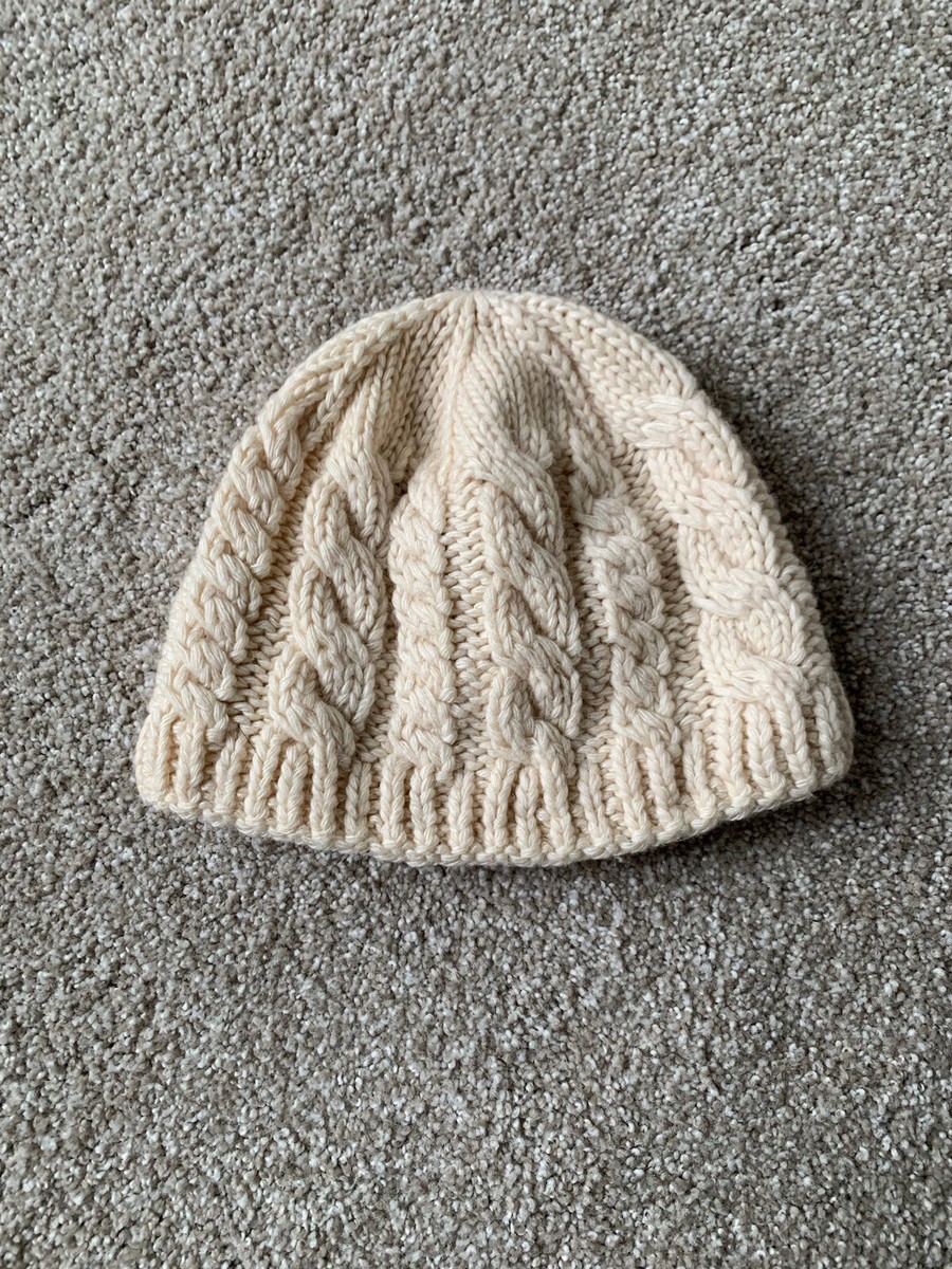 north face cream beanie