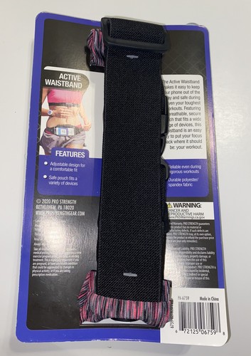 PRO STRENGTH ACTIVE WAISTBAND ADJUSTABLE BAND HOLDS PHONE WHEN RUNNING NEW - 第 2/2 張圖片