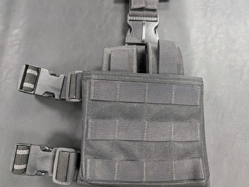 TAG Tactical Assault Gear Drop Leg Pouch Quadruple Mag Holder DLS1BK Molle front - Picture 2 of 5