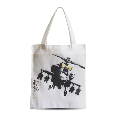 Sac Fourre-Tout Banksy 'Choose Your Weapon' - Chien Bleu Tag Art Urbain - Tissu Polycoton 38x42 Cm - Neuf Avec Étiquettes