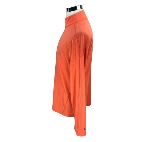 Stio Top Men's XL Orange Stretch Performance 1/2 1/4 Half Zip Pullover Active - Picture 3 of 9
