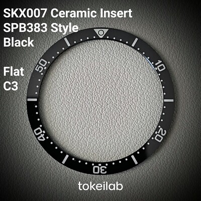 Bezel Insert SKX007 Ceramic C3 (SPB383 style) Flat Black
