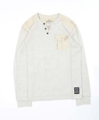 Matalan Herren Pullover grau V-Ausschnitt Polyestermischung Größe S