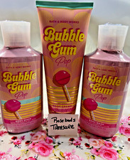 Bath Body Works Bubble Gum Pop BODY WASH x 2  1 Body Cream Lot of 3 NEW 