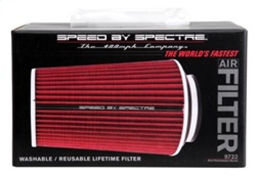 Spectre Fit Air Filter 9-1/2in. Tall (Fits 3in. / 3-1/2in. / 4in. Tubes) - Red - Picture 6 of 10