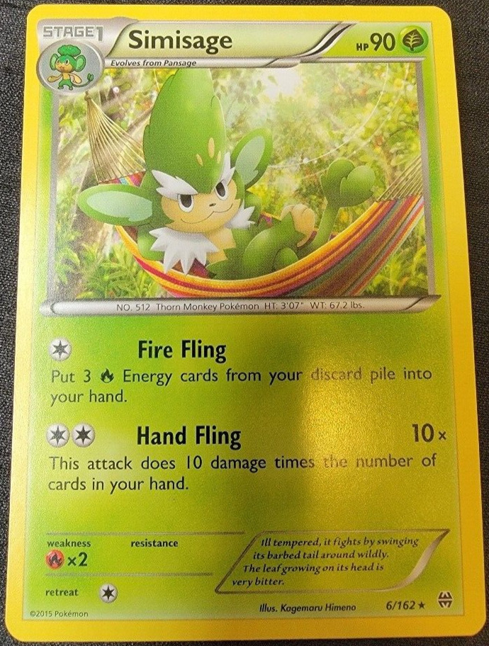 Simisage # 6/162 XY: Breakthrough Set Pokemon Trading Cards Rares NM/MINT