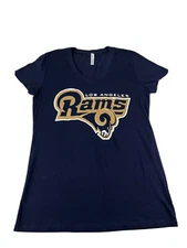 Los Angeles Rams juniors blue short sleeve vneck tee shirt size 3XL