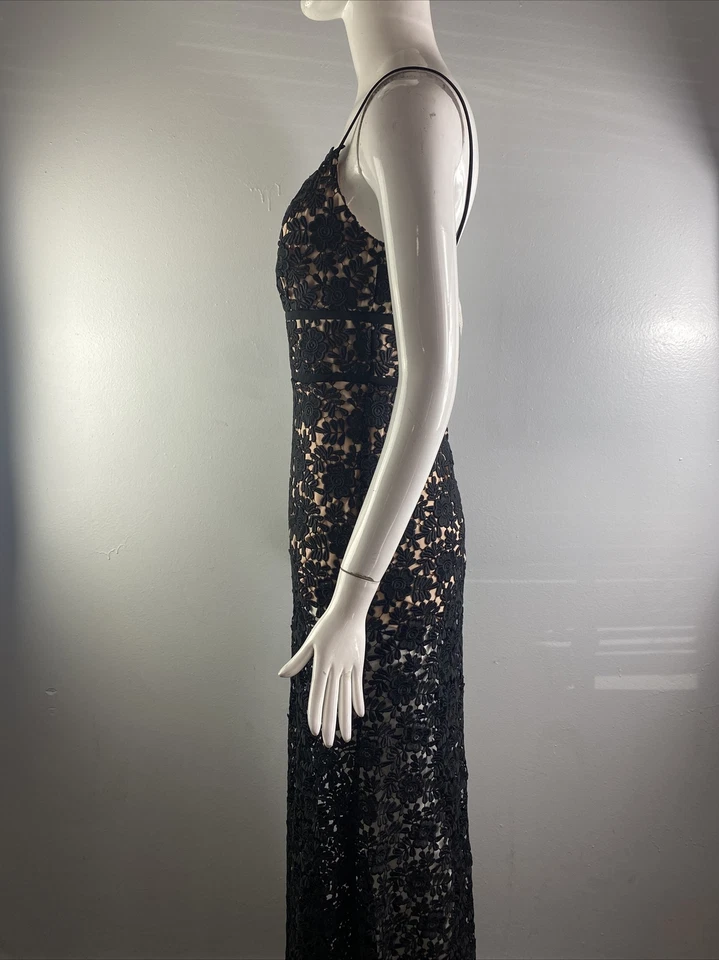 Nuevo con etiquetas Maxi Vestido Jill Stuart Floral Bordado Sin Mangas Negro Talla 2 Foto 2 de 4