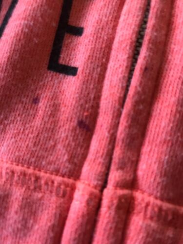 Victoria’s Secret Pink Zip Up Hooded Sweatshirt Love Bright Orange Size XS CUTE! - Picture 4 of 12
