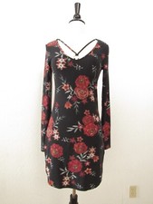 Urban Outfitters Dress New Size Medium Black Red Floral Retro Strappy Boho