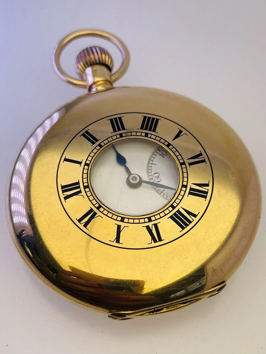 Antique half hunter pocket clearance watch