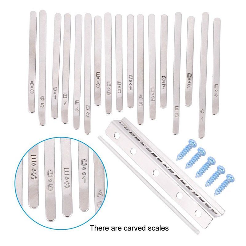 17pcs Kalimba Thumb Piano Stainless Steel Keys Kit Instrument