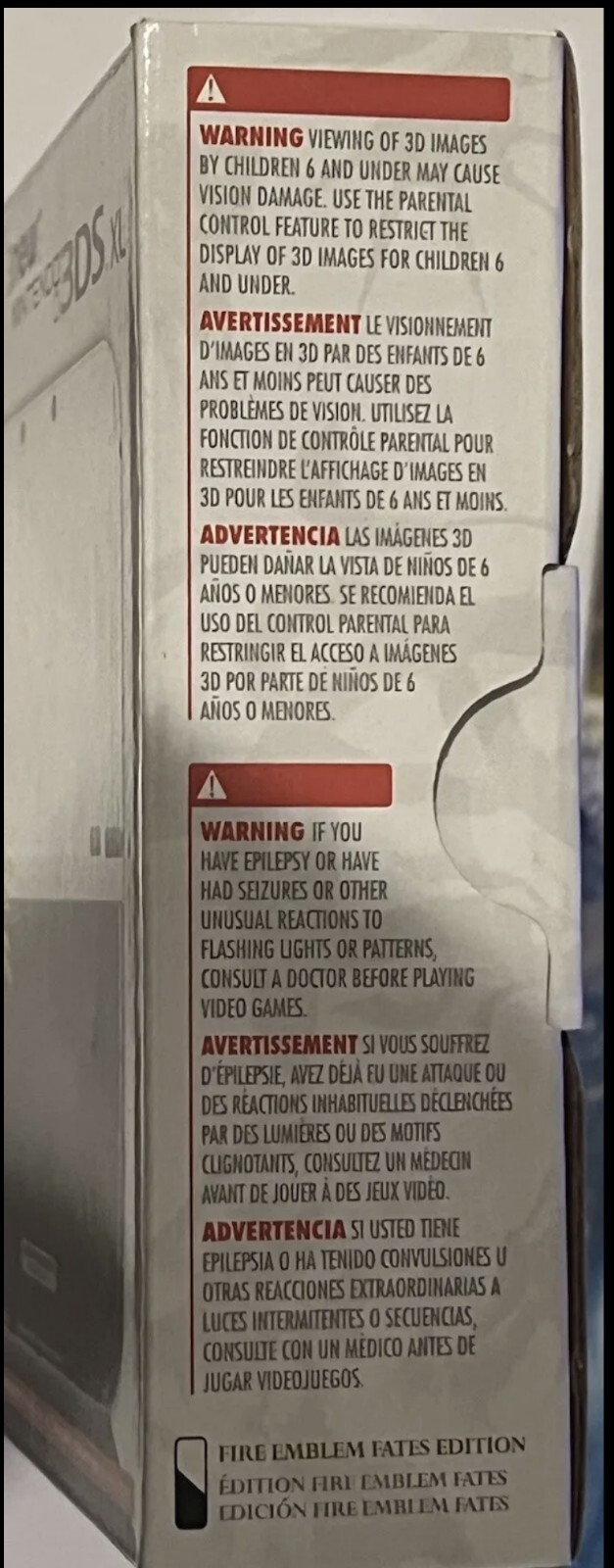 Nintendo 3DS XL Fire Emblem Fates Edition Box/operations Manual Only