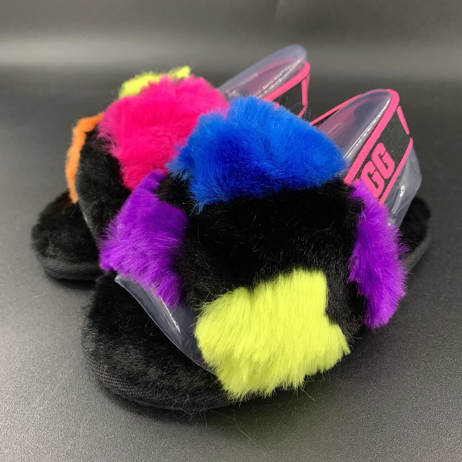 SANDALO PANTOFOLA SLINGBACK UGG FLUFF YEAH SLIDE BAMBINO 7 PUNTI FESTA TAGLIA 7T