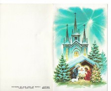 Made in USA Vintage Christmas Card "Luke 2:14" - Size 4 in x 6.5 in