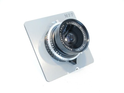 Schneider Super-Angulon 75mm F8 Objektiv, Copalo Shutter, MPP Platine. St Nr u14221