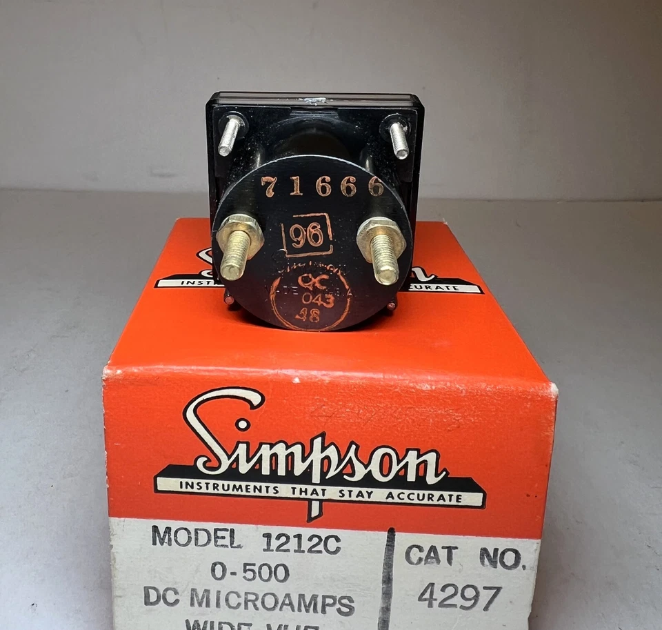 SIMPSON   1212C-0-500-DC Microamperes Analog Wide-Vue Panel Meter (NEW IN BOX) - Image 4 of 4