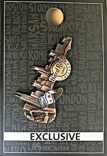 Hard Rock Cafe Chicago Pin 3D Skyline Guitar Bronze # 95202