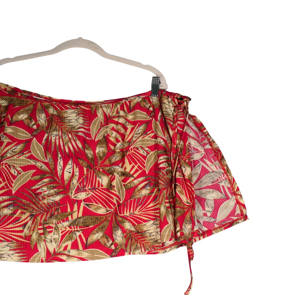 Minifalda Catalina para nadar para mujer talla 3x 22w-24w roja tropical corbata lateral Foto 3 de 4