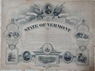1871 Vermont Civil War Volunteer Certificate of Service document Charles BCarlin