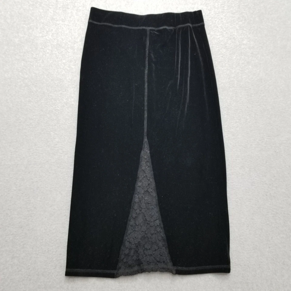 Casadei Skirt Womens Medium Black Velour Long 30x31 - Image 3 of 4