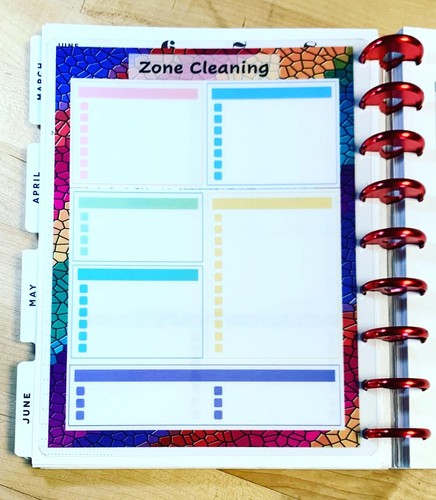 Tareas de limpieza de zonas tablero de tareas domésticas para usar con planificador clásico HAPPY~ - Imagen 2 de 3