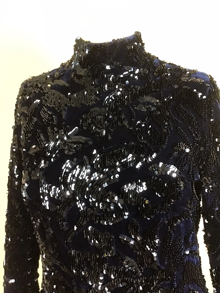 ALEXIS Rhapsody Sequin Mini Navy Dress SZ M - Image 2 of 4